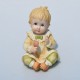 SADA 2 ks Porcelánové sošky Dieťa s hrkálkou + Dieťa  v čepčeku KW 1806, Lefton China 16 cm, biskvit