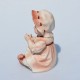 SADA 2 ks Porcelánové sošky Dieťa s hrkálkou + Dieťa  v čepčeku KW 1806, Lefton China 16 cm, biskvit