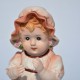 SADA 2 ks Porcelánové sošky Dieťa s hrkálkou + Dieťa  v čepčeku KW 1806, Lefton China 16 cm, biskvit