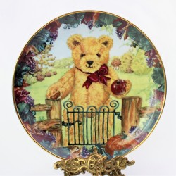 Porcelánový tanier Teddy´s First Harvest, Franklin Mint  21 cm + certifikát