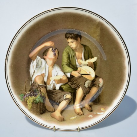 Veľký porcelánový tanier The Beggar Boys, Bavaria, Murillo, 30 cm