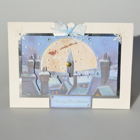 3D vianočná pohľadnica s obálkou, nová, Santa Claus 21x15 cm, scrapbooking
