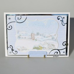 3D vianočná pohľadnica s obálkou, nová, Zimná krajinka 21x15 cm, scrapbooking