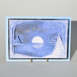 3D vianočná pohľadnica s obálkou, nová, Vianočné mesto 21x15 cm, scrapbooking