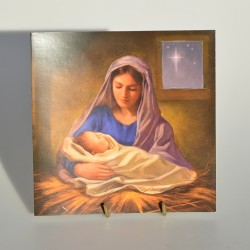 Vianočná pohľadnica s obálkou, nová, Mikuláš 14x14 cm
