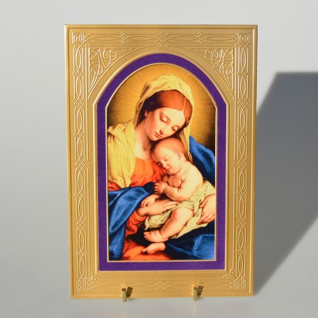 Vianočná pohľadnica s obálkou, nová, Panna Mária a Ježiško 19,5x14 cm