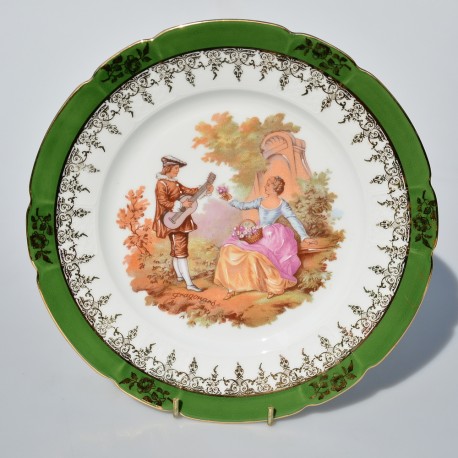 Limoges Porcelánový tanier Dáma a gavalier