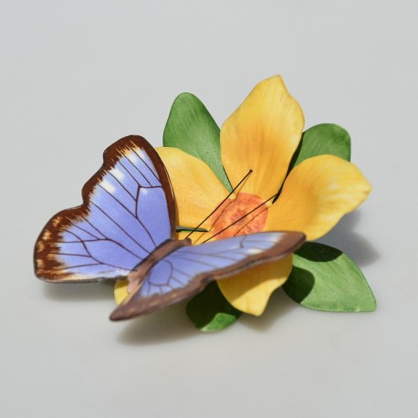Zberateľská porcelánová soška Motýľ cm +certifikát +orig.obal