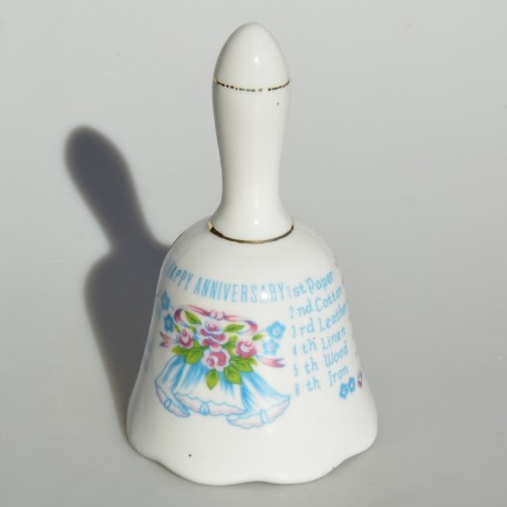 Porcelánový zvonček Výročia manželstva - Happy Anniversary
